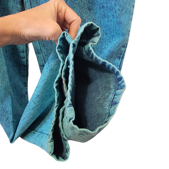Vintage Teal Sundance 80's Acid Wash Denim Mom High Rise Pants Jeans Women's M - Picture 11 of 12